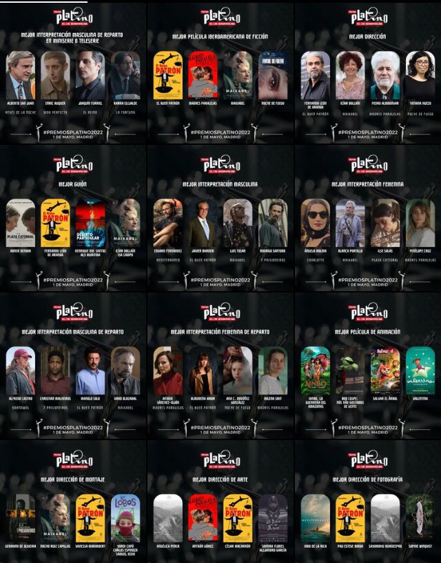 🇲🇽 Varios #Mexicanos están dentro de las nominaciones para los #PremiosPLATINO2022 👏

🇫🇷 Les Prix <a href="/PremiosPLATINO/">Premios PLATINO</a> auront lieu le 1er mai à Madrid.

#series #films #documental #pelicula #ficcion 
<a href="/loslobosmovie/">Los Lobos</a> <a href="/PimientaFilms/">Pimienta Films</a>  <a href="/samuelkishi/">Samuel Kishi</a> <a href="/nicocelismx/">Nicolas Celis</a>  <a href="/fer_valadez/">Fernanda Valadez</a> <a href="/DiegoBoneta/">Diego Boneta</a>