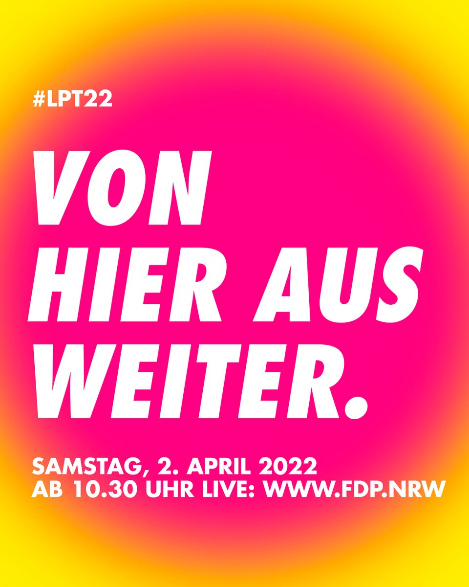 fdp_nrw's tweet photo. Morgen treffen wir uns in Duisburg zum #LPT22, um unseren Landesvorstand neu zu wählen und uns auf die #ltwnrw am 15. Mai einzustimmen. Dabei sind @JoachimStamp, @c_lindner u.v.m.! Los geht's um 10.30 Uhr, live im Stream auf https://t.co/u23kDV9O6s 🎥#vonhierausweiter https://t.co/buBY8zEdW4