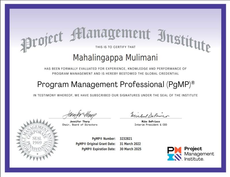 addonskills's tweet image. Congratulations Mahalingappa Mulimani on clearing the #PgMP certification exam on your 1st attempt. Thank you for trusting us as your certification training partner and welcome you to the elite PgMP club.
#programmanagement #programstrategy #strategyimplementation #pgmptraining