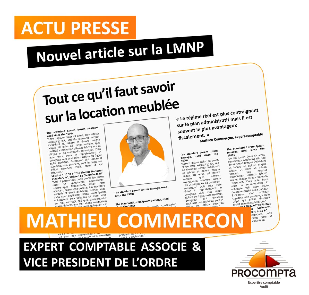 procompta_sas's tweet photo. 📢[ACTU PRESSE]📢
Mathieu Commerçon, vice président de l'Ordre des Experts-Comptables de Bourgogne-Franche-Comté, a été interviewé par @lebienpublic sur la LMNP.
Lien en commentaire🤔👇
#interview #expertcomptable #comptabilité #immobilier https://t.co/40SotnJsSu