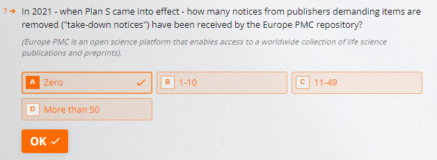 Interesting! Glad to see that 'zero' is indeed the correct answer 👇
#RightsRetention #RetainYourRights #OpenAccess #OpenScience @EuropePMC_news