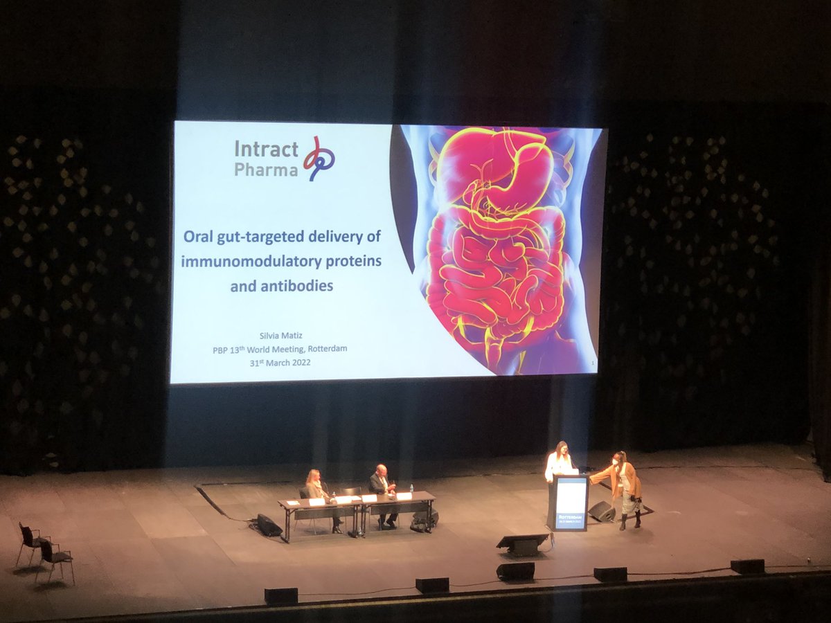 cm_madla's tweet photo. Great to listen to Silvia Matiz - @intractpharma speaking on orally delivered #biologics at #WorldPBP 2022 π https://t.co/HN6hHdim92