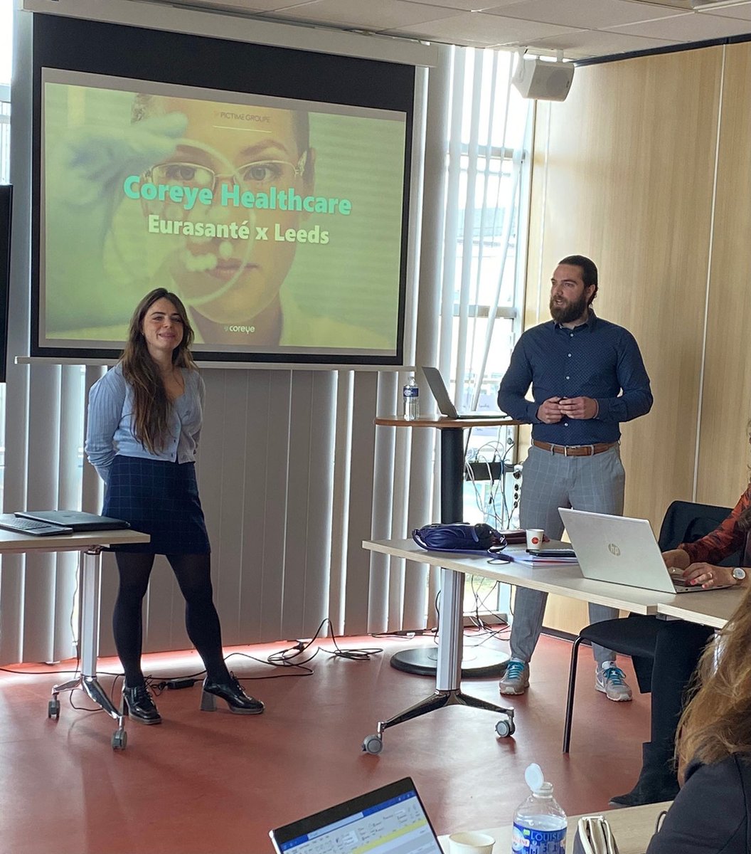 CoreyeFR's tweet photo. 👀 Conférence de #Coreye à @Eurasante sur l'innovation en #esanté et le parcours de soins devant la délégation de Chargés d'Affaires de la ville de Leeds 🇬🇧 https://t.co/HEBU6CNZJ0