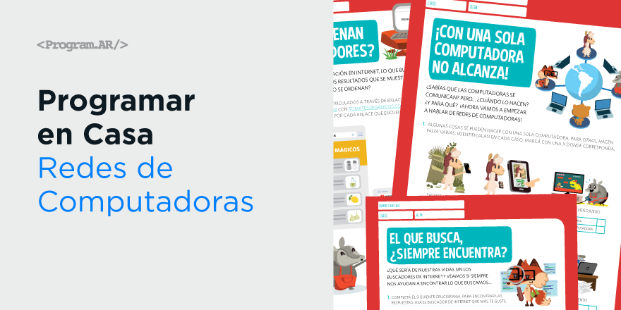 Programar2020's tweet photo. ¿Sabés cómo se interconectan las computadoras? ¿Conocés las fichas de actividades de #ProgramarEnCasa?
Descargalas y encontrá cómo las compus intercambian información y resuelven tareas que de otra manera resultarían imposibles de realizar.
https://t.co/Ejy590mlZE https://t.co/iUHQU8Jkhn