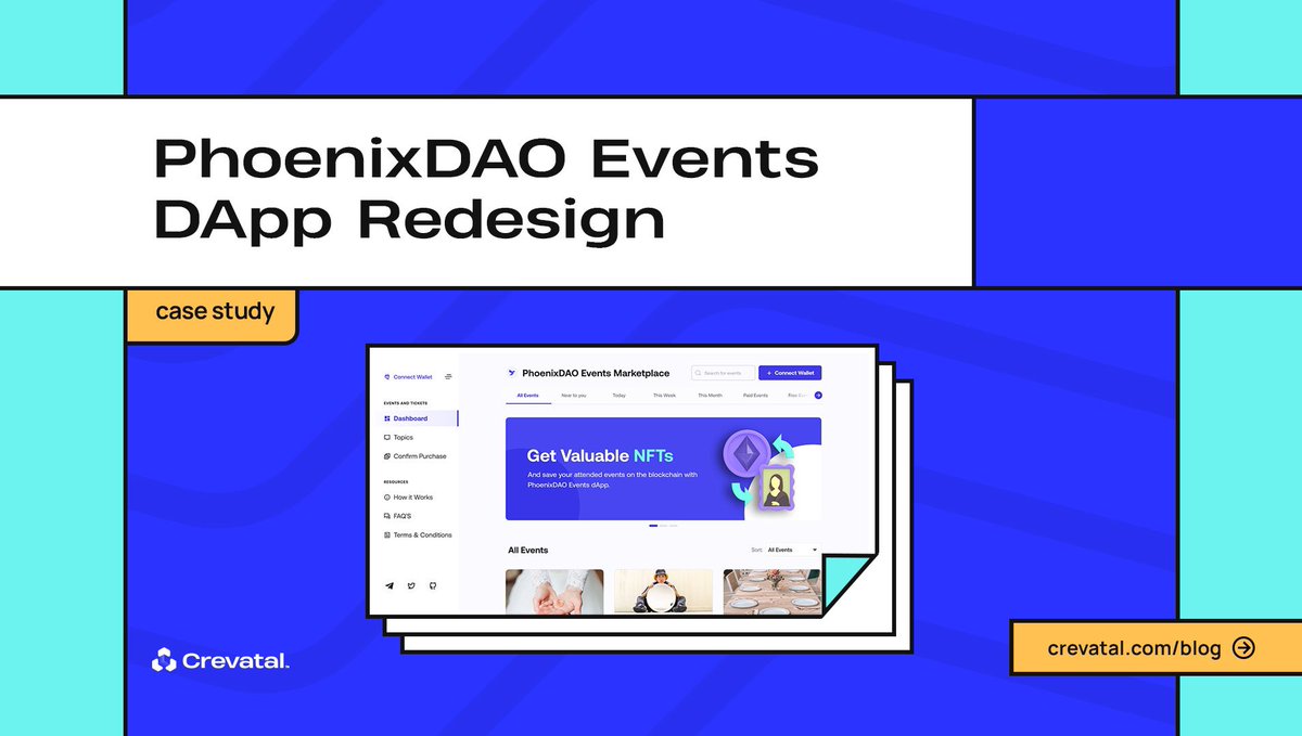 crevatal's tweet photo. We published the PhoenixDAO Events DApp Redesign Case Study on the Crevatal blog😎☺️

Read it here: https://t.co/prbm1DASxZ https://t.co/Xp4d2iUNfb