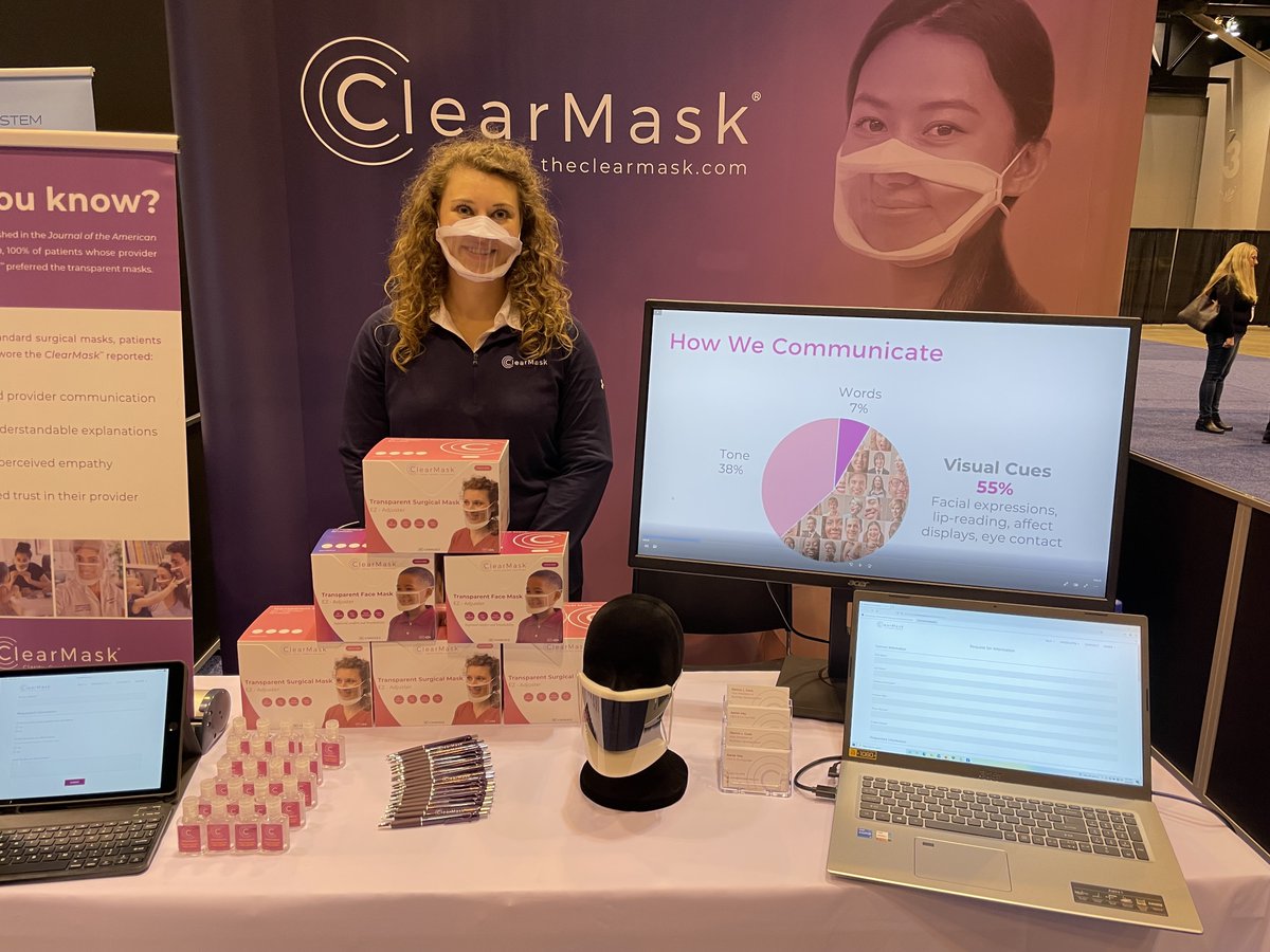 theclearmask's tweet photo. We're at the American Academy of Audiology 2022 + HearTECH Expo today! Our ClearMask™ Transparent Surgical Mask is one of many audiologists' go-to mask in their practice. Visit us at Booth #418!
@AAA_Conference @AcademyofAuD #AAAConf22 #HTE22 https://t.co/4SKQ5riyzL