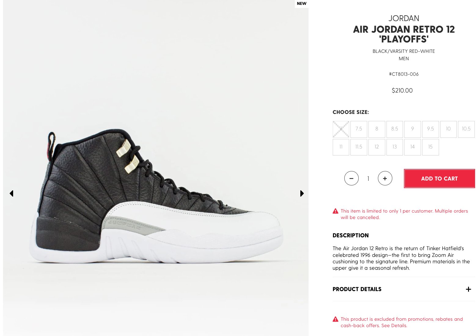 air jordan 12 playoff restock