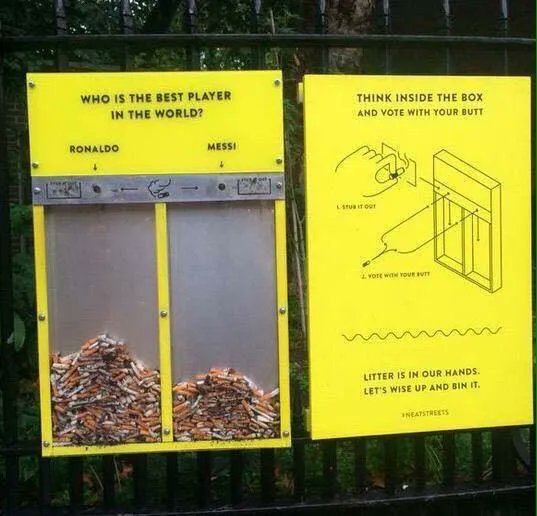 Una original campaña para recoger colillas de tabaco.