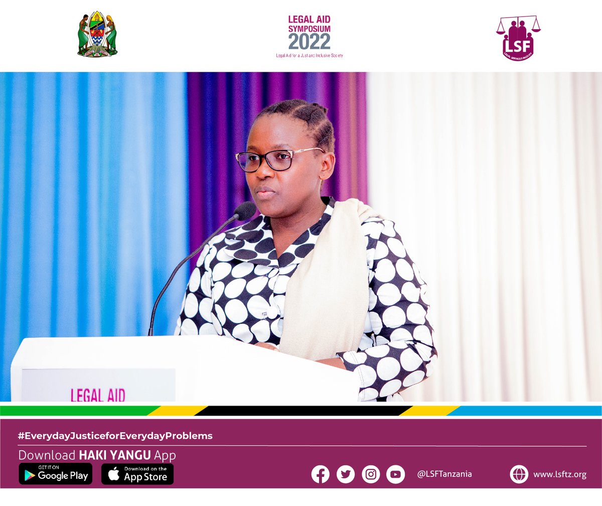 LSFTanzania's tweet photo. Permanent Secretary of the Ministry of Legal and Constitution Affairs, Mary G. Makondo speaking at the closing of the 2022 Legal Aid Symposium.

#LAS2022  #legalservices #legalhelp #tanzania #EverydayJusticeForEverydayProblems #HakiKwaMatatizoYaKilaSiku #lsftanzania #lsftz https://t.co/uKcmBvQPHA