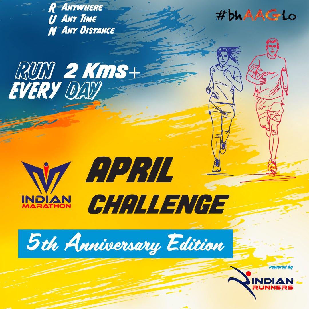 IndianMarathon's tweet photo. https://t.co/QQPTel4ztq

Join April challenge and stay active for a full month. 
#April #bhaaglo #indianmarathon #challenge #challengeyourself #indinrunners #fitness #running #workout #trending #mustjoin #must #run https://t.co/Zxf5YlPJhb