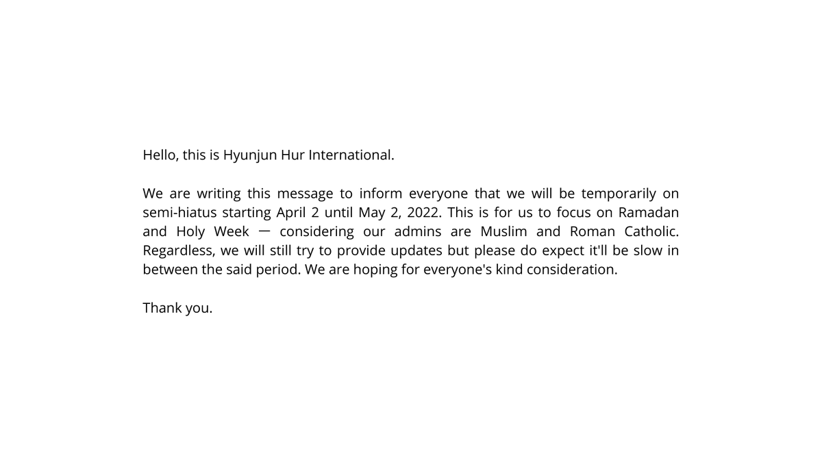 Hello, this is Hyunjun Hur International.