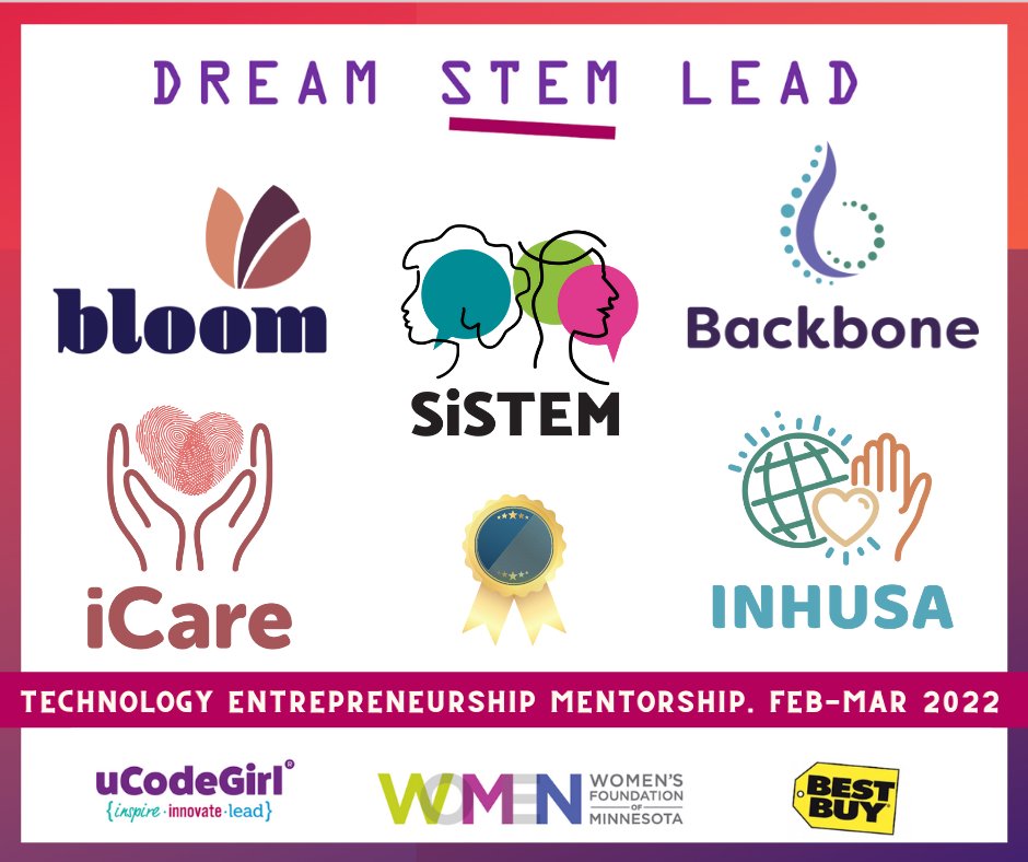 We proudly celebrate the achievements of the YWI Dream STEM Lead tech entrepreneurship mentorship participants who ideated and created tech solutions to solve authentic real-world community problems.  #WomenInSTEM Gratitude to STEM mentors, <a href="/WomensFndnMN/">Women's Foundation of Minnesota</a>, and Best Buy.