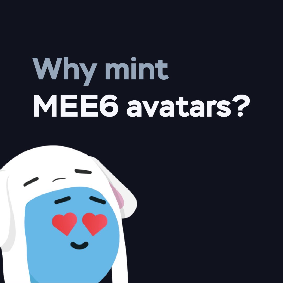 MEE6NFT's tweet image. Why mint MEE6 Avatars?
• FREE @mee6bot Premium membership
• Airdrop of $MEE6 Tokens
• Early access to @mee6bot crypto plugins
• 50% less fees on MEE6's community token platform!

Join us on Discord to find out more👀Link in BIO

#NFTUtility #NFTCommunity