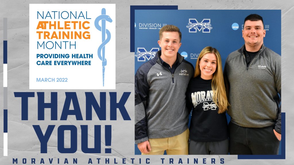 #NationalAthleticTrainingMonth is held every March in order to spread awareness about the important work of athletic trainers. We would like to thank our athletic trainers here at Moravian for all that they do for our programs! Thank you. #HoundEm