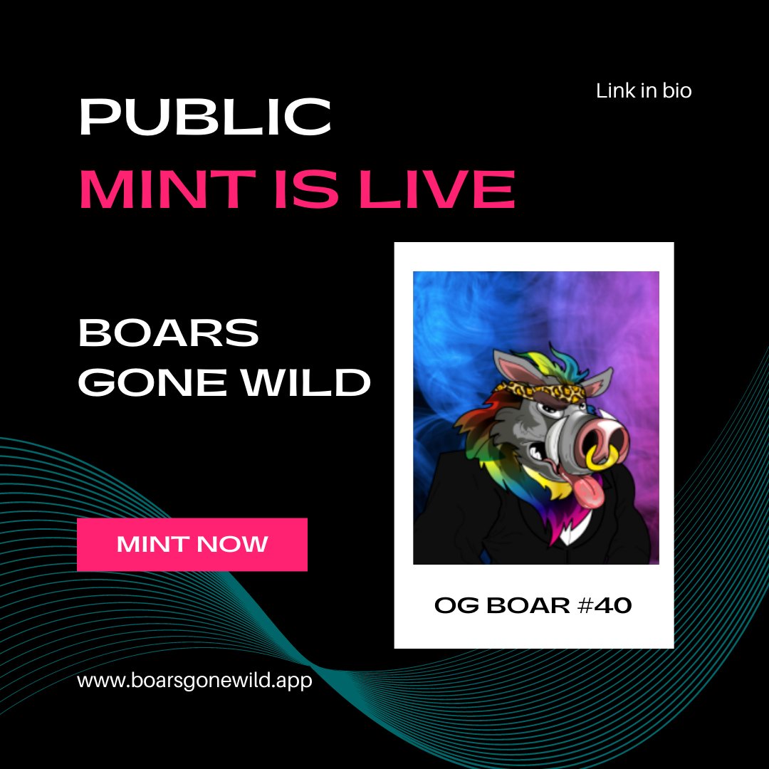 boarsgonewild's tweet photo. 🔥Public Mint Is Live 🔥
You can mint on our website and view them on @EbisusBay right after
Check out our roadmap to see what we have planned!

#crofam #Minting #FFTB #NFTdrop https://t.co/datnbSeBsY
