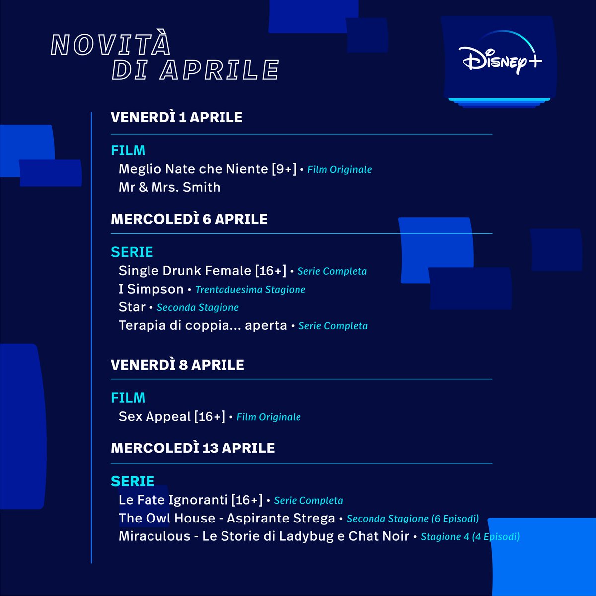 DisneyPlusIT's tweet photo. "Aprile, dolce dormire": chi lo dice non ha ancora visto le uscite del mese!

⭐️ Le Fate Ignoranti 
🤚🏻 Fresh 
💄 The Kardashians 
�� The Dropout 
🐻‍❄️ Polar Bear 
❤️‍🩹 Dollface - Seconda Stagione 
💋 Sex Appeal 
🥴 Single Drunk Female

Tutto questo e molto altro, solo su #DisneyPlus! https://t.co/c75yXj8z78
