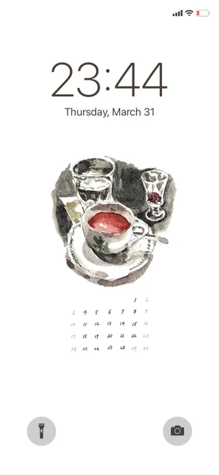 4月のカレンダーです。壁紙にどうぞ☕️ 