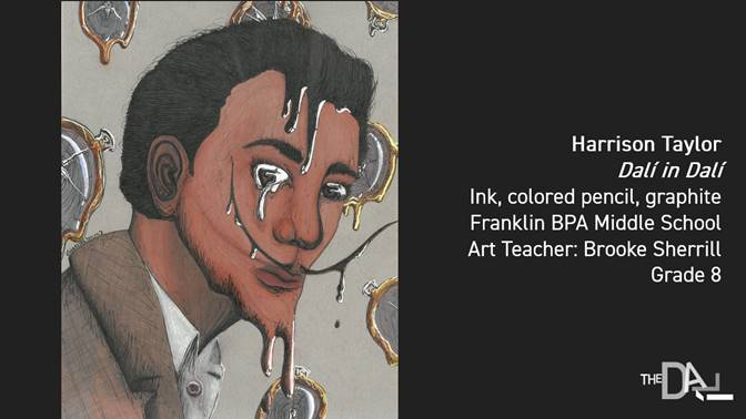 HCPSFranklinBPA's tweet photo. BPA student Harrison Taylor is a ribbon winner in the Salvador Dali Student Exhibition. Along with this distinction, Harrison will also receive a prize from the museum.💯😀🎇 #magnetWORLDTOUR @HCPSArtEd @SDHCMagnet @HCPSBoysPrep  @AddisonGDavis @HillsboroughSch @franklinbpaptsa https://t.co/PI3MENqFf3