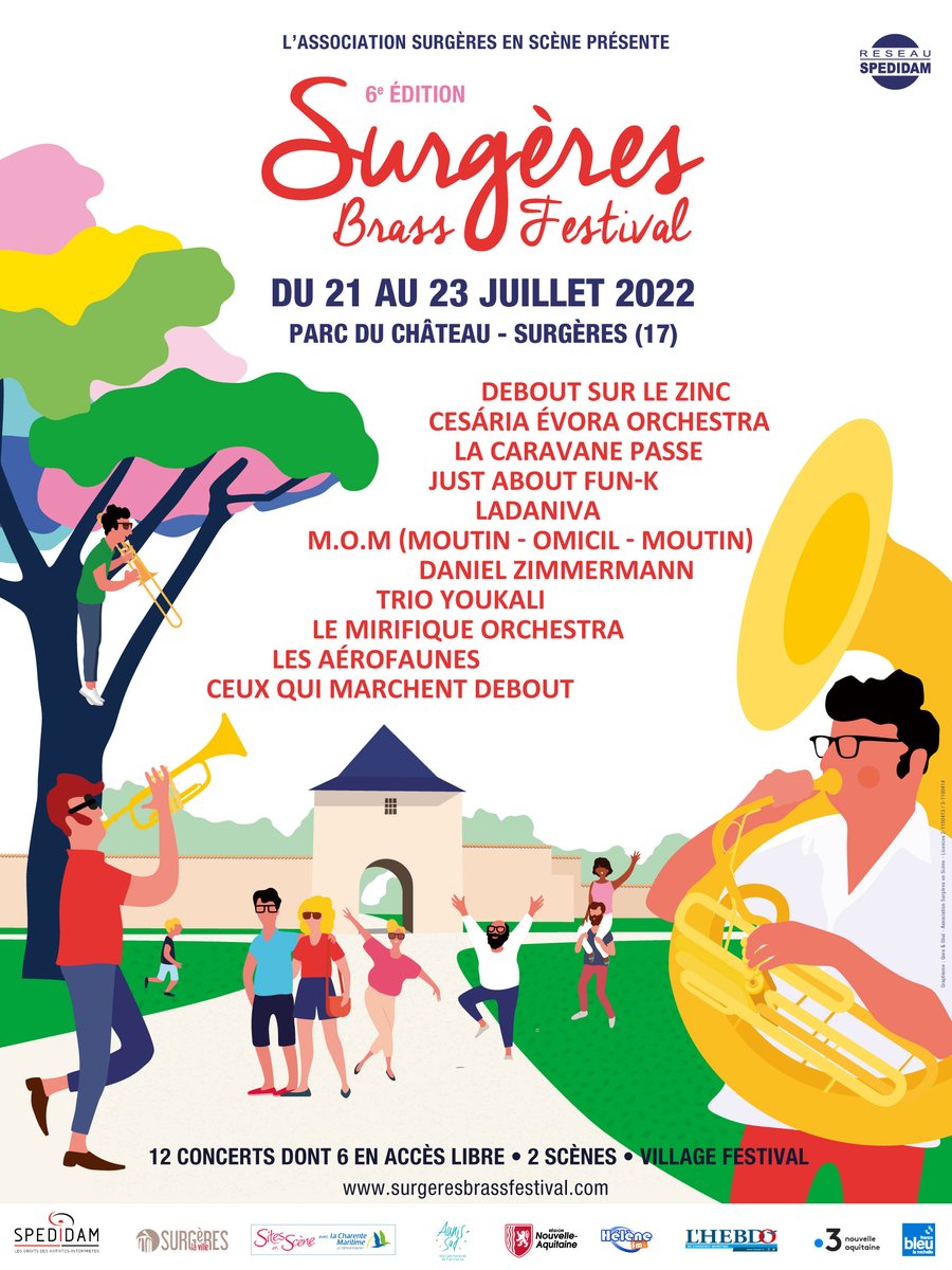 SurgeresBrass's tweet photo. Un vent de folie souffle sur Surgères avec la programmation cuivrée de cette 6e édition du Surgères Brass festival ! 
Réservez dès à présent vos billets sur notre site internet : https://t.co/wTK4Vo0uYa ! https://t.co/rMIwD3KTeL