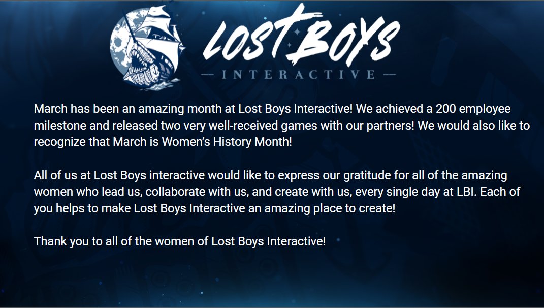 #womeningames #womenintech #womeninleadership #gratitude #thankyou #LostBoysInteractive