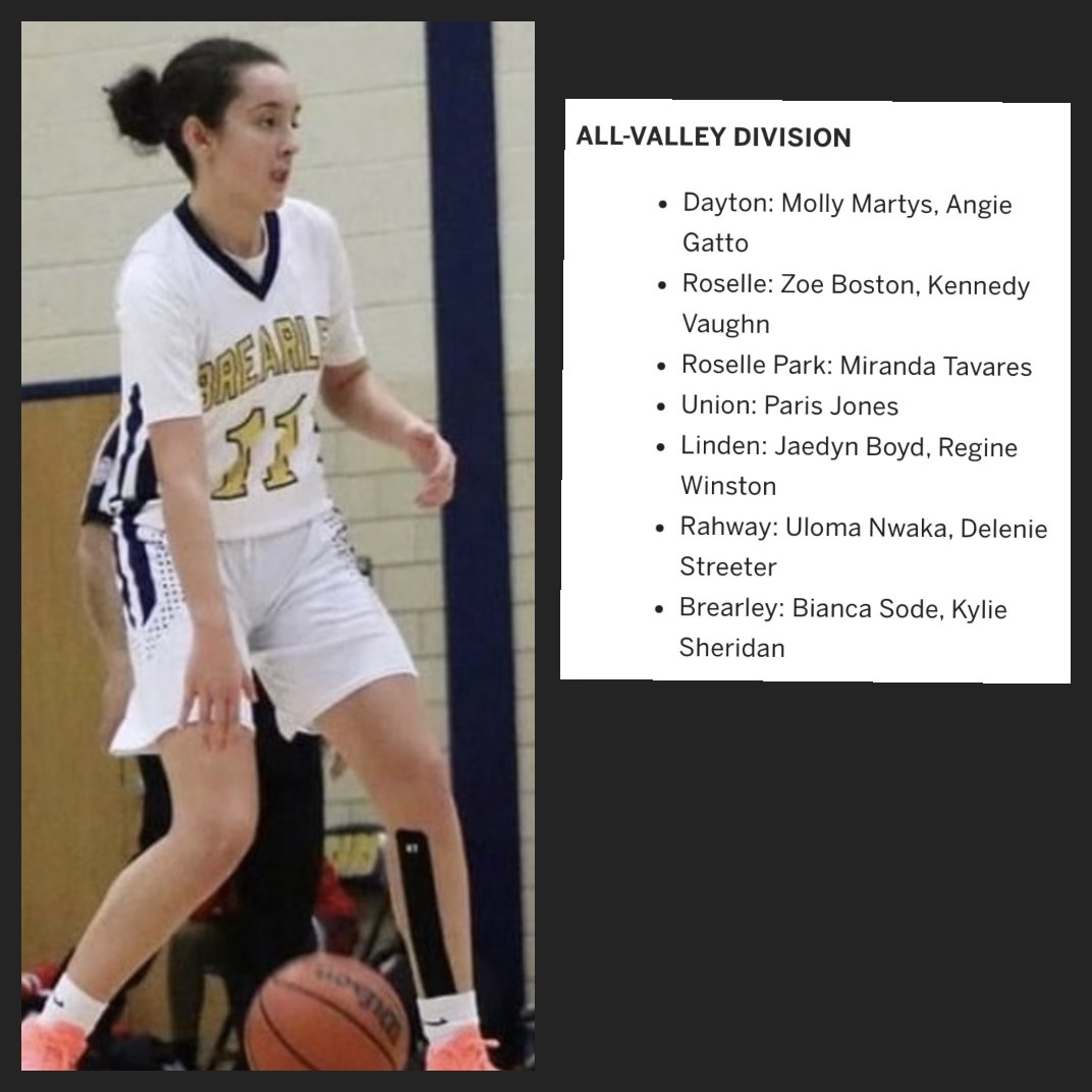 Congratulations to 2024 Kylie Sheridan - 2021-22 Union County All-Valley Division All Star