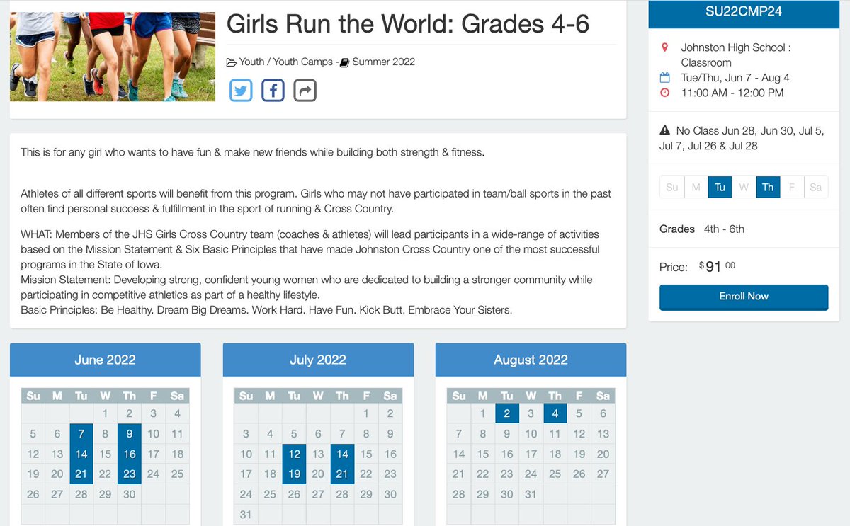 JCSD_GirlsXCTF's tweet image. 🚨🚨🚨📣📣📣👇👇👇
WHAT: Girls Run the World
WHO: all JCSD 🐉 Grades 4-6
👉Future⚽️🏀🥎🎾🏐🤼‍♀️🏊‍♀️🧗‍♀️ State Champs🏆!!!
WHY: Get 🏃‍♀️💨&amp;amp;💪; 🐝w/ friends; make new ones
WHEN: T &amp;amp; TH; 11:00 AM-noon; 6 weeks!!!
WHERE: JHS
HOW: 👇👇👇 Scholarships available!!!
tce.me/hZNoaC