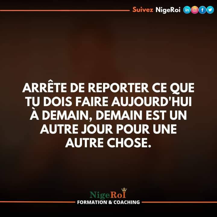 NigeRoi227's tweet photo. Ne reportes plus à un demain qui n'arrive jamais
_______________
NigeRoi, Formation &amp; Coaching
Link: https://t.co/ZediMSWuzy https://t.co/3GNUTJwIxs