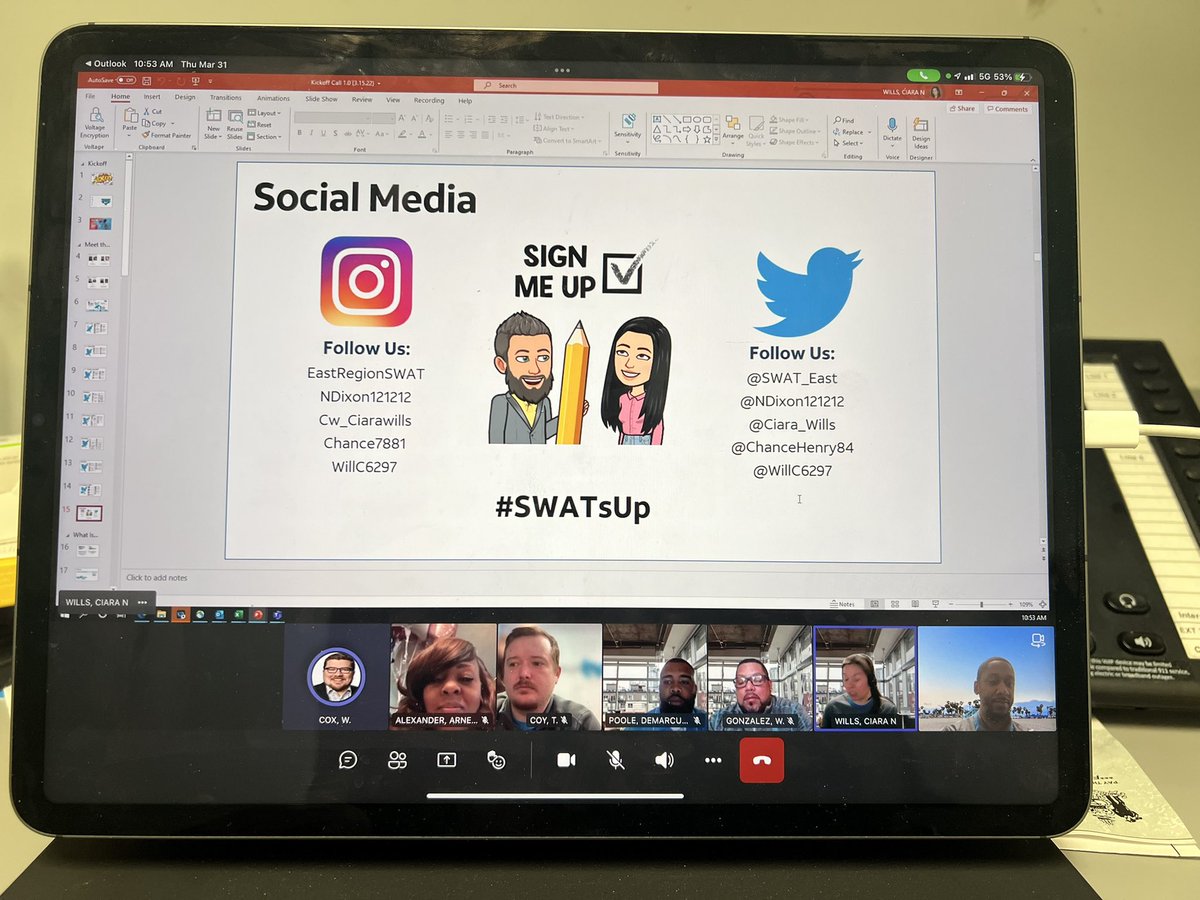 Happy to be a part of the #SWATsUP team!!! Let’s get it started!!! 💪🏽👏🏽 <a href="/swat_east/">EastRegionSWAT #SWATsUP</a> <a href="/NDixon121212/">Nicole Dixon</a> <a href="/Ciara_Wills/">cwills</a> <a href="/ChanceHenry/">Henry Chance</a> <a href="/WillC6297/">Will C at the Globe</a>