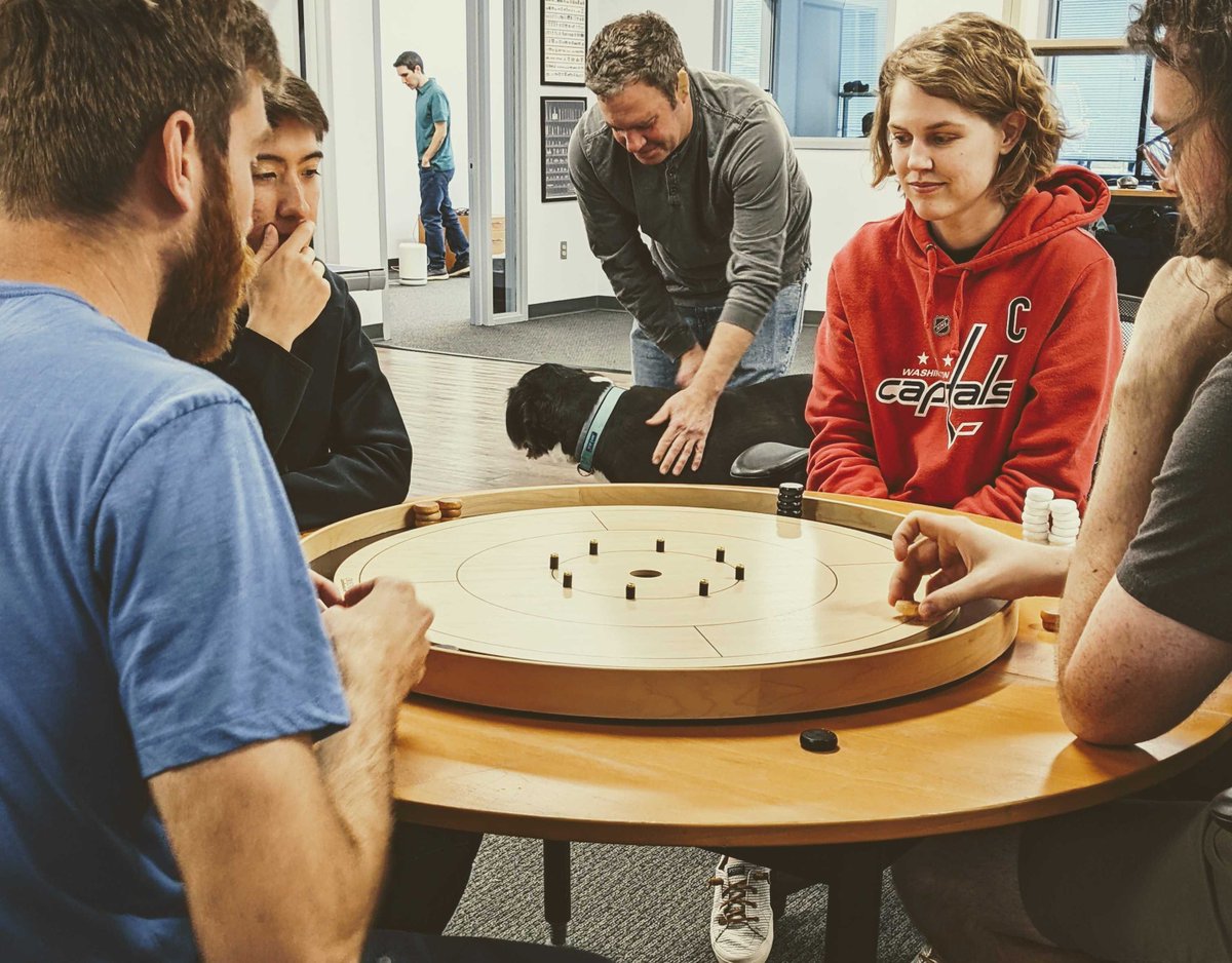 astiusa's tweet photo. A new game has entered the ASTi office 👀
#Crokinole
Tournament coming soon.
#30yearsofASTiAdventures #ASTiAdventures #workhardplayhard https://t.co/Phy2bCAzhO
