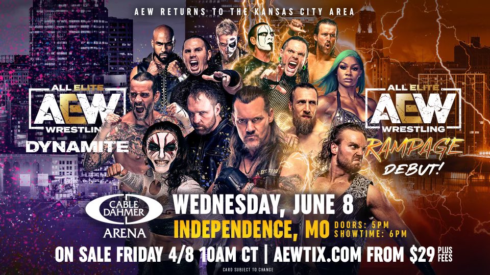 All Elite Wrestling on Twitter "🔴🟡 KANSAS CITY AREA 🔴🟡 AEW returns to
