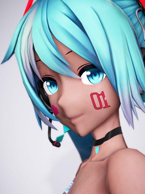 分かりにくいけどリップを塗り直しました(テクスチャに描き込んであった陰影除去) 