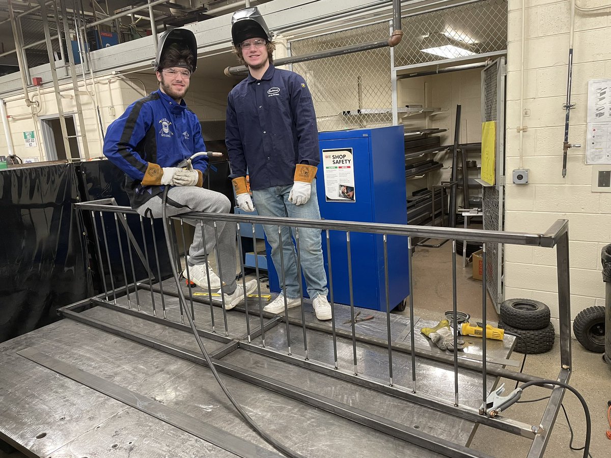 austinsellers94's tweet photo. Ramblers have been focused during project season @FraserSchools . FHS is getting revamped with some new bike racks created by our students! Designed by our CAD student Nathan Stroble & built and welded by Ian Konot and Lance Martoni! #fraserfamily #fraserpride #fraserCTE #FHSCTE https://t.co/ClJb7KcUus