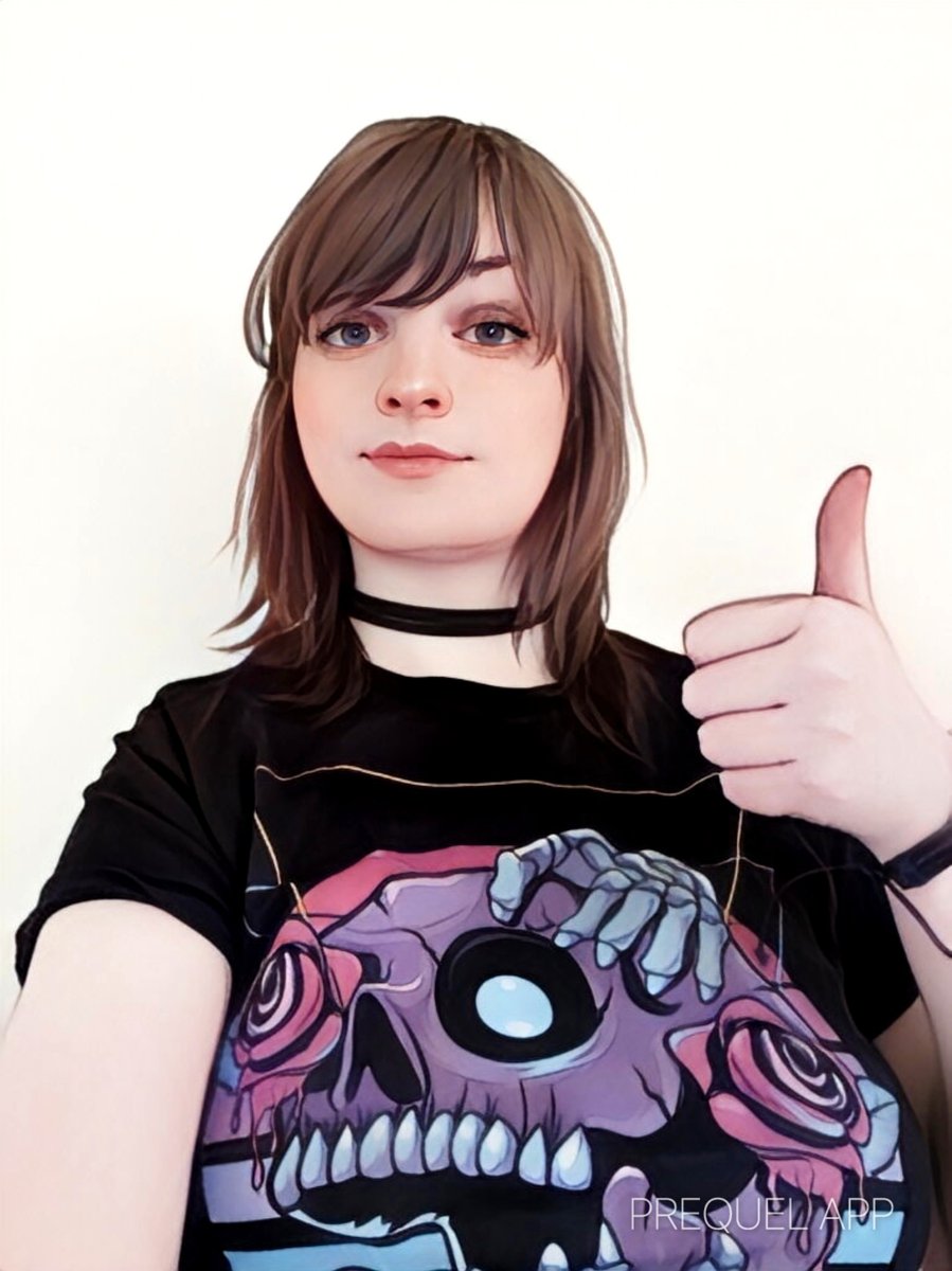 Proasheck's tweet photo. Of course, just because I wanted to nail an unfiltered photo today doesn't mean I can't also have fun with some ridiculous filters too! Trans rights forever, baby! Much love to you all! 
🔥🤘💙💀💜🤘🔥 https://t.co/v3eCHjgKL6