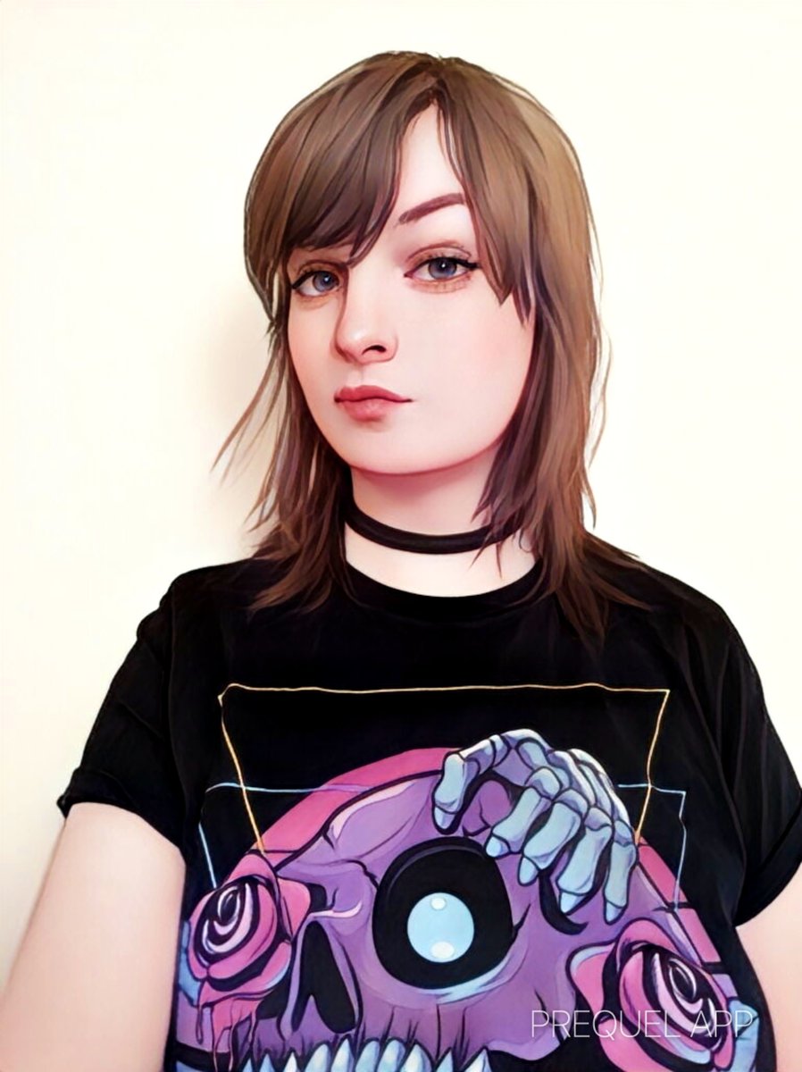 Proasheck's tweet photo. Of course, just because I wanted to nail an unfiltered photo today doesn't mean I can't also have fun with some ridiculous filters too! Trans rights forever, baby! Much love to you all! 
🔥🤘💙💀💜🤘🔥 https://t.co/v3eCHjgKL6