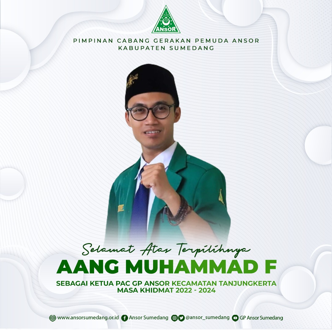 Selamat atas terpilihnya Sahabat Aang Muhammad Fauzi <a href="/MuhammadAngfa/">Aang M Fauzie</a> menjadi Ketua terpilih PAC GP Ansor Kecamatan Tanjungkerta