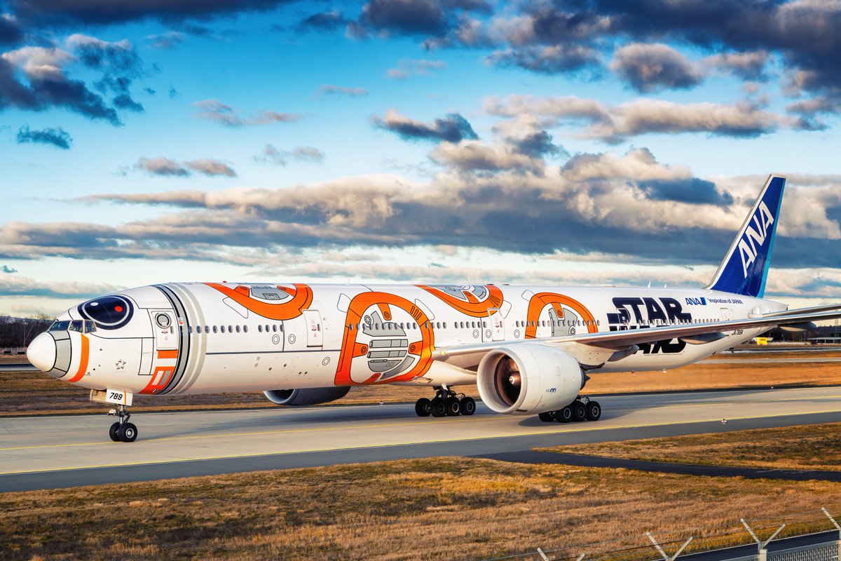 Goodbye BB-8! This beautiful #StarWars Jet is being retired today. I was fortunate enough to have had many encounters with it over the world, even flying on it once between Osaka and Tokyo. Thanks for the memories and photo ops! #AllNipponAirways #BB8 #Boeing #Boeing777 #avgeek