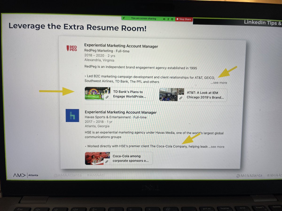 Don’t forget to leverage the extra room on <a href="/LinkedIn/">LinkedIn</a>! Thank you <a href="/jlynndupee/">Jess Dupee</a> for joining our next breakout session.

#AMAAtlanta