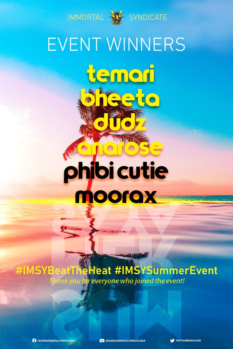 ShiKaTem13's tweet photo. THANK YOU IMSY FAMILY💕💕💕
@ImmortalSynG 
#ImSyBeatTheHeat
#ImSysummerEvent 
LoveYouAll🥳🥳🥳 https://t.co/w6DUgzWKBZ