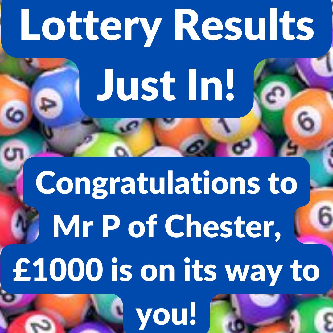 HospiceGS's tweet photo. CONGRATULATIONS to Mr P of Chester who is this weeks lucky top prize winner! 
If you would like to join our Hospice lottery, you can do so by clicking here 👉 https://t.co/n1khRysOZw or you can call 01244 356 8899.
#hospicelottery #chesterhospice #chestercharity #backfordhospice https://t.co/qWWhUyWv2J