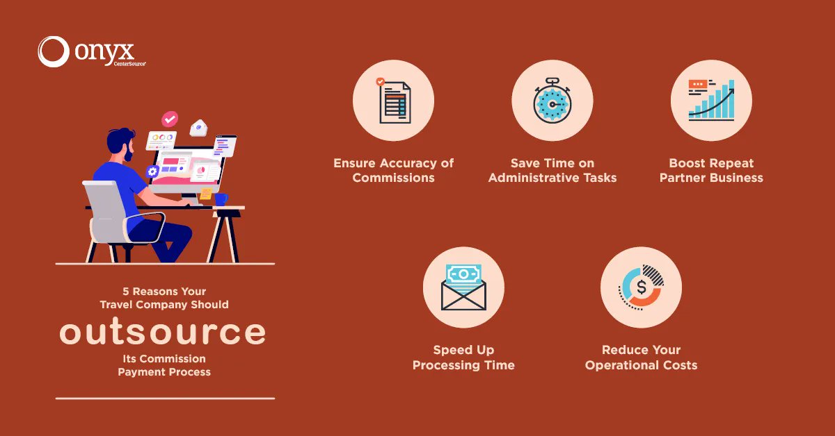 onyxcentrsource's tweet image. One of these key decisions facing travel companies is determining whether to manage a critical task in-house or to outsource. 

Onyx offers several solutions that help streamline commission payment processes - visit us today: buff.ly/3vyrPWL

#CommissionProcessing #Travel