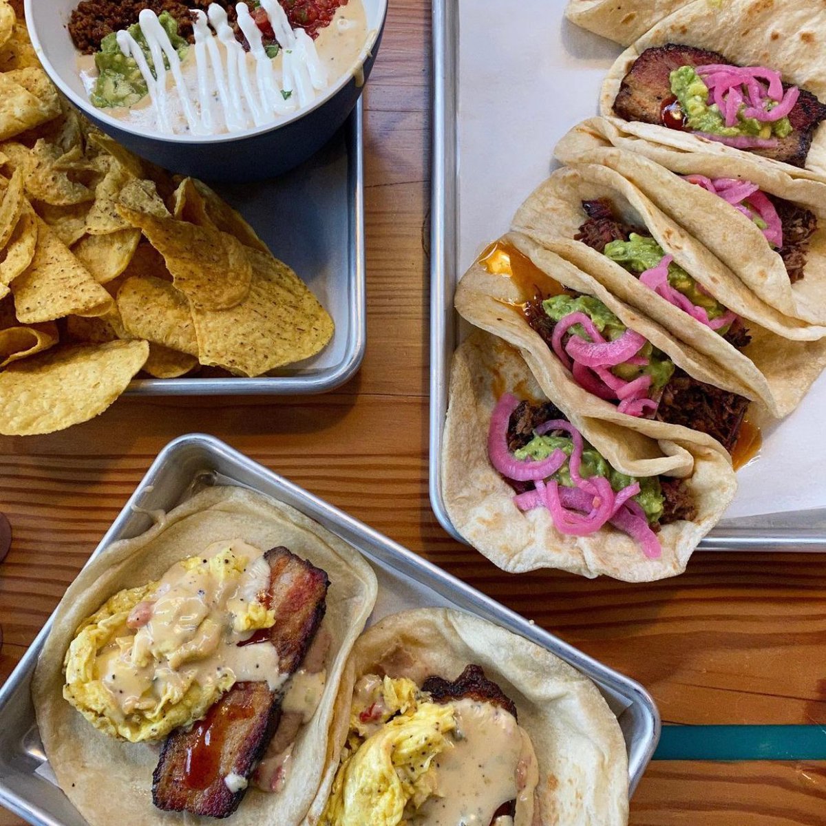 tx style breakfast tacos are waiting for you this weekend @hinterland_bar_and_carts 
11-9pm M-TH &amp; 9-9pm Sat &amp; Sunday 

Get it!! 

📸:@allyssaeatspdx