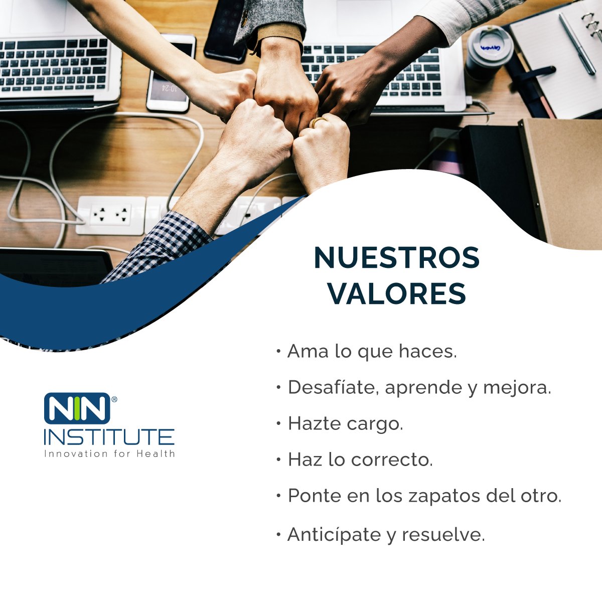 En NIN Institute trabajamos  bajo una serie de valores que nos permite crecer como personas, generando un ambiente de trabajo óptimo. 

Ellos son los que nos guían para mejorar el entorno del paciente con Enfermedad Renal.

#NININstitute #InnovationForHealth #Valores