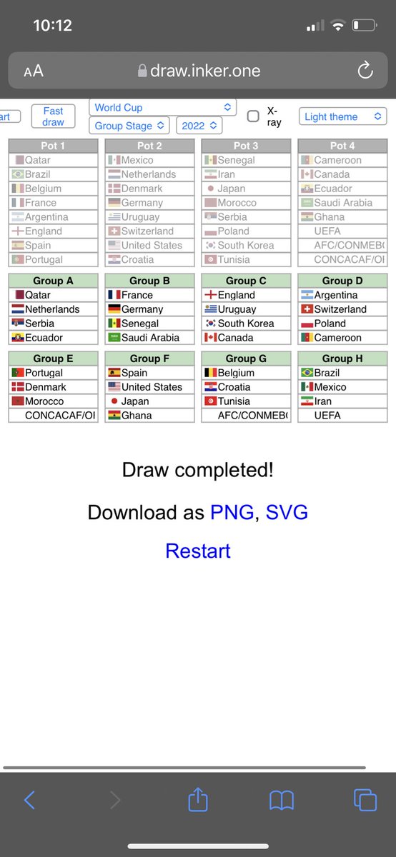 AORoanoke's tweet photo. We’ll start. Testing out a World Cup draw simulator. I think ours would be a tough draw if it happens tomorrow. Let’s see yours below!

https://t.co/fiJWa5MU92 https://t.co/VZV6mPo4a0