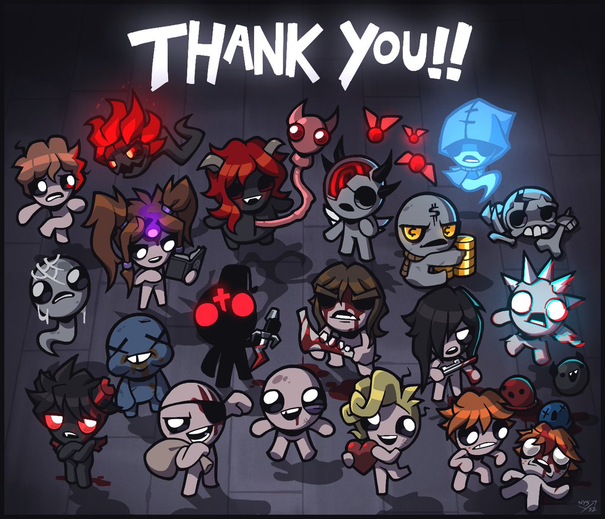 NY_Sagittarius's tweet photo. one year ago today, the binding of isaac repentance was released on steam. thank you for playing our silly little expansion!! it's been a journey we couldn't have done without all the love and support you guys gave back when it was still called antibirth. 💚💚
#bindingofisaac https://t.co/czJZpnprEB