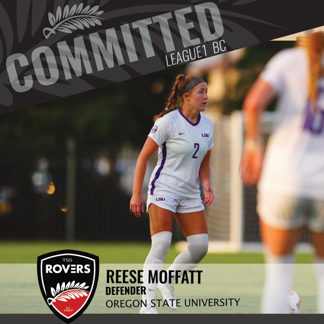 TSSRovers's tweet photo. PLAYER ANNOUNCEMENT

TSS Rovers are pleased to welcome @beaverwsoccer defender Reese Moffatt @ReeseMoffatt07. Reese played at @wfcelite and played U17 for @CanadaSoccerEN Now we can see her play at Swangard! Welcome to @League1BC.

Let's go!
#TogetherOne
#WeAreRovers https://t.co/mbRcGEkKft