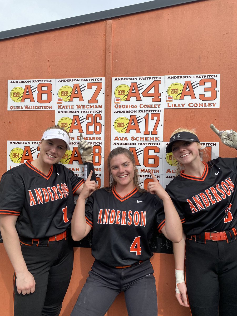 AHS softballs captains for the year: Lilly Conley, Georgia Conley, and Katie Wegman. Game day today at HOME .vs. Batavia at 5:00!!