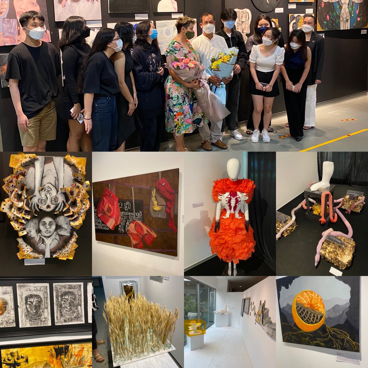 LHole81's tweet photo. @ISPPCambodia students and staff have put on a show once again. The work is incredible, the process impressive but the thinking and concepts behind the art was really moving! #proudprincipal #TheArts #DPVisualArts #IBDP #DPStudents https://t.co/9q0GSMz4wr