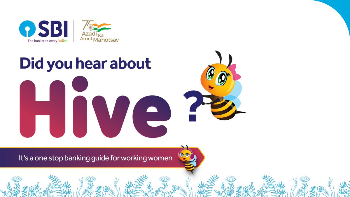 TheOfficialSBI's tweet photo. Check out our brand-new guide - Hive.
This is specially curated for all the busy bees out there.
Visit: https://t.co/doCTKaLIWy

#Hive #SBI #BankingGuide #AmritMahotsav #AzadiKaAmritMahotsavWithSBI https://t.co/1bE7Z8jjFI