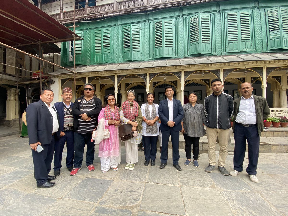 mkoirala's tweet photo. Honoured to be meeting individuals who are contributing silently in our society. With @khemlakai in his #gatecollege and @Rashmey1 #drpia of @cancercarenepal and @hanumandhokagov officials learning about restoration of heritage buildings https://t.co/u1wdQ3gKkm