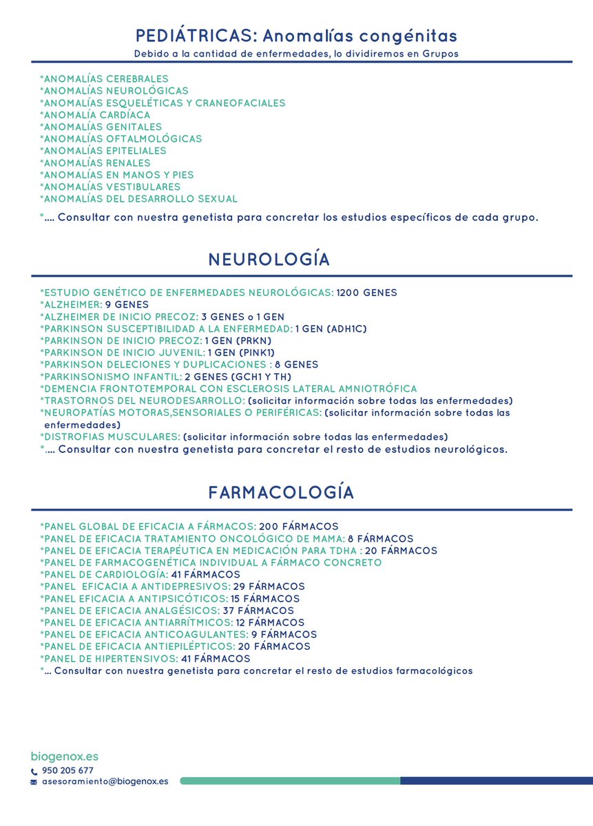 biogenox's tweet photo. Después de un año durísimo podemos decir que abarcamos casi todas las áreas sanitarias!!
Muy contentas con el portfolio de estudios genéticos!!!!
En breve subiremos el de análisis clínicos de nuestro laboratorio!😀 https://t.co/iU0rHTEtnW